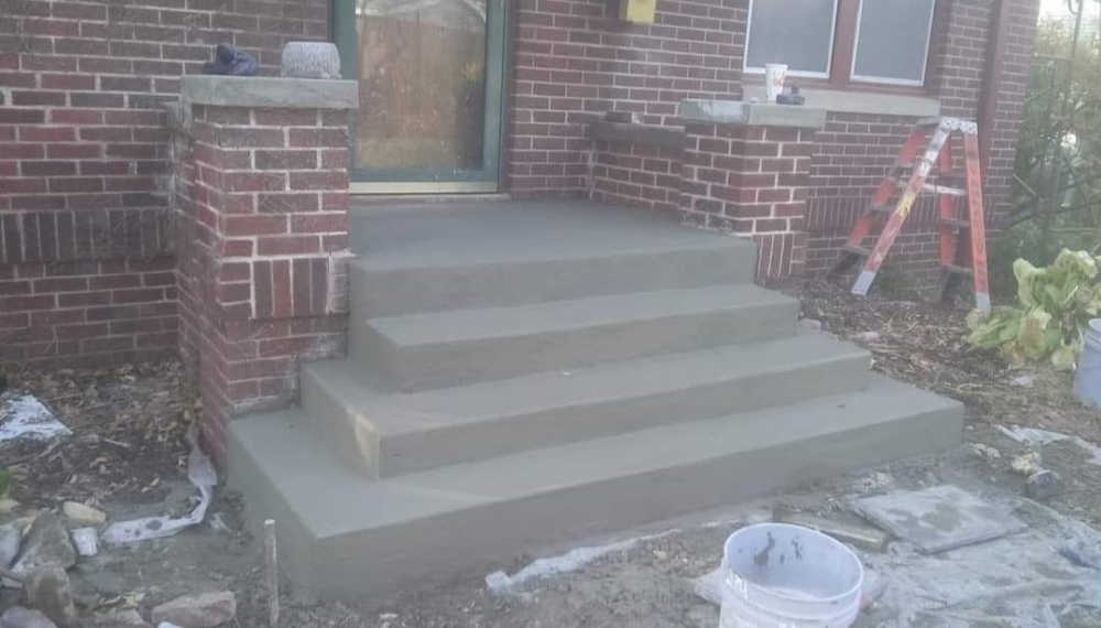 front steps after